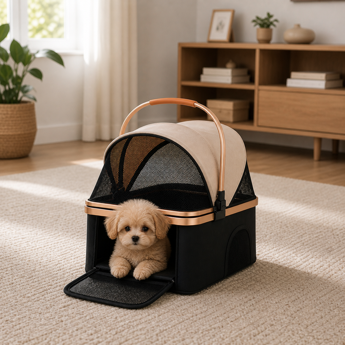 Poussette pour chien grand format, habitacle respirant et pliage rapide, jusqu'à 40 kg