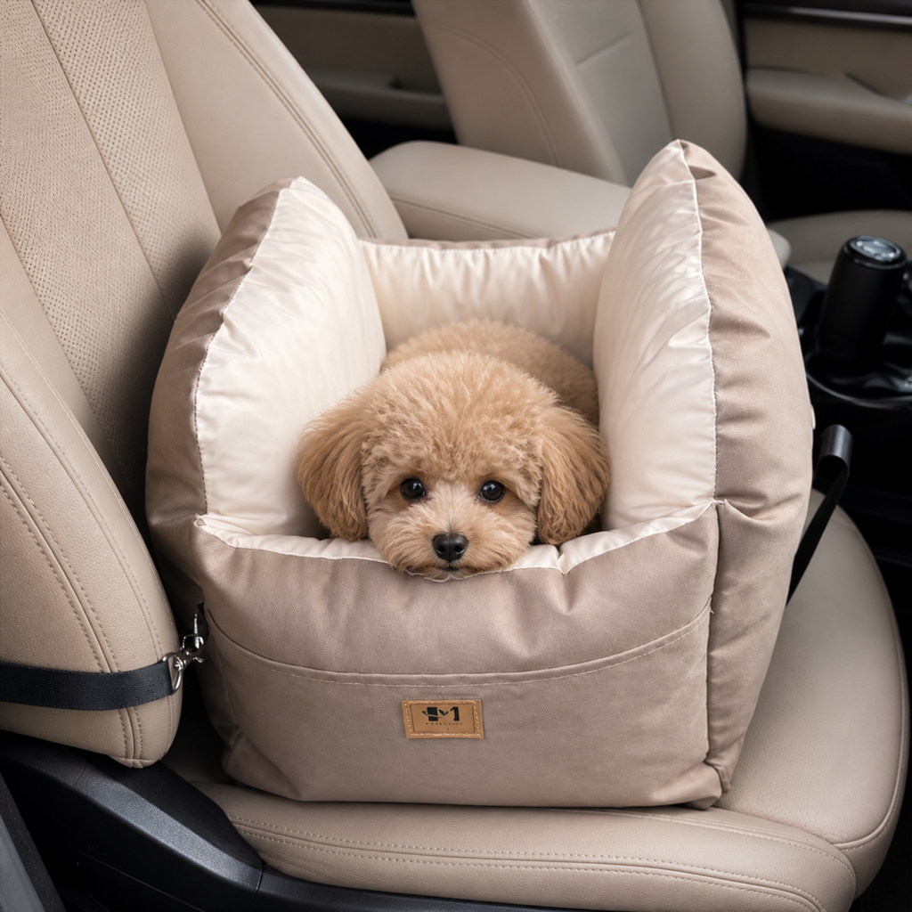 Siège auto et sac de transport 2 en 1 pour petit chien, intérieur rembourré jusqu'à 20kg
