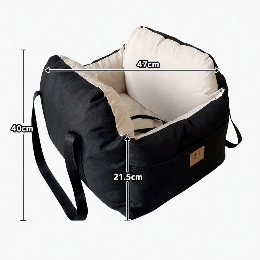 Siège auto et sac de transport 2 en 1 pour petit chien, intérieur rembourré jusqu'à 20kg