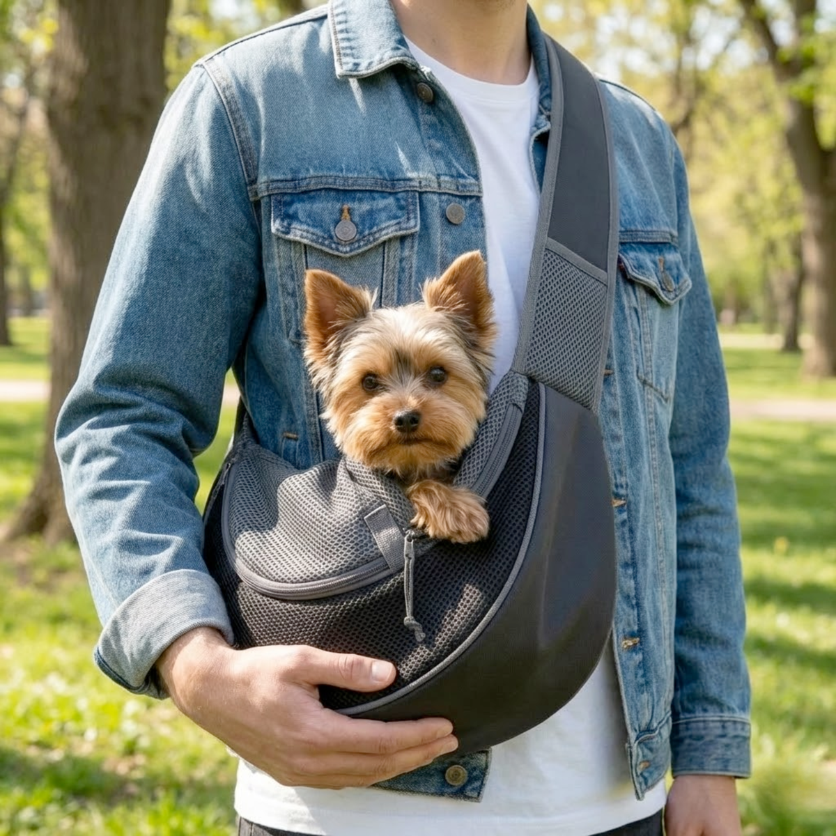 Sac bandoulière mains libres pour petit chien, tailles S et L, jusqu'à 6 kg