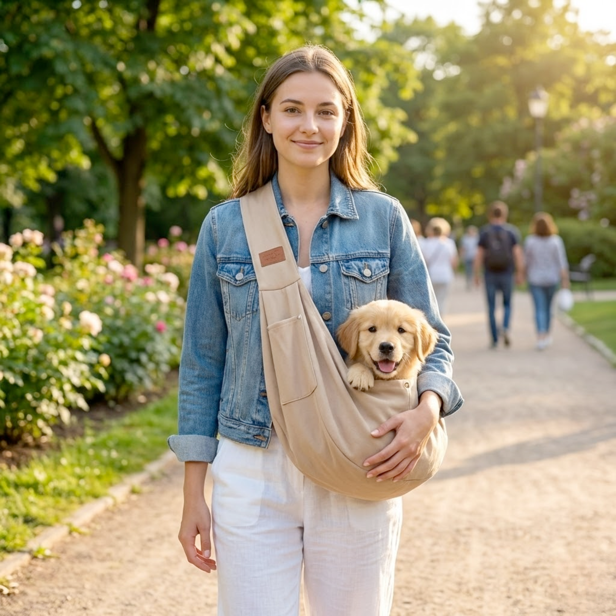 Sac bandoulière souple pour chien, large sangle d'épaule, jusqu'à 7,5 kg