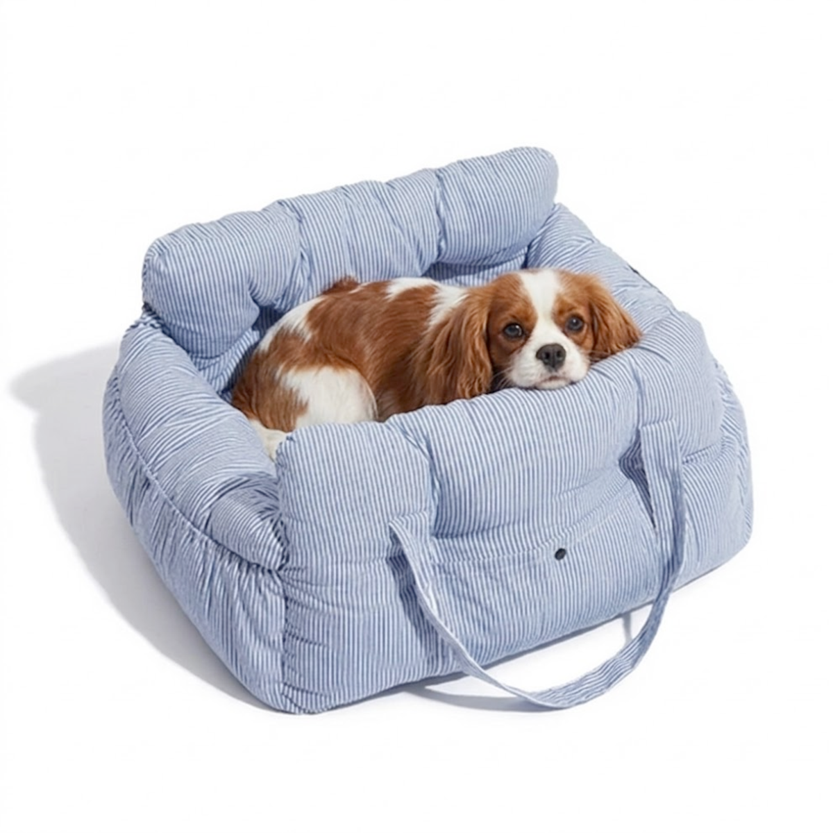 Siège auto pour petit chien rembourré, poignées de transport intégrées jusqu'à 20kg