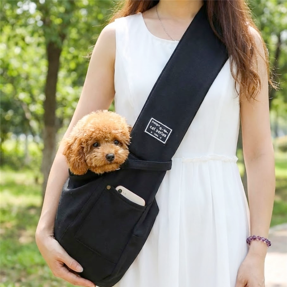 Sac bandoulière souple pour chien, large sangle d'épaule, jusqu'à 7,5 kg