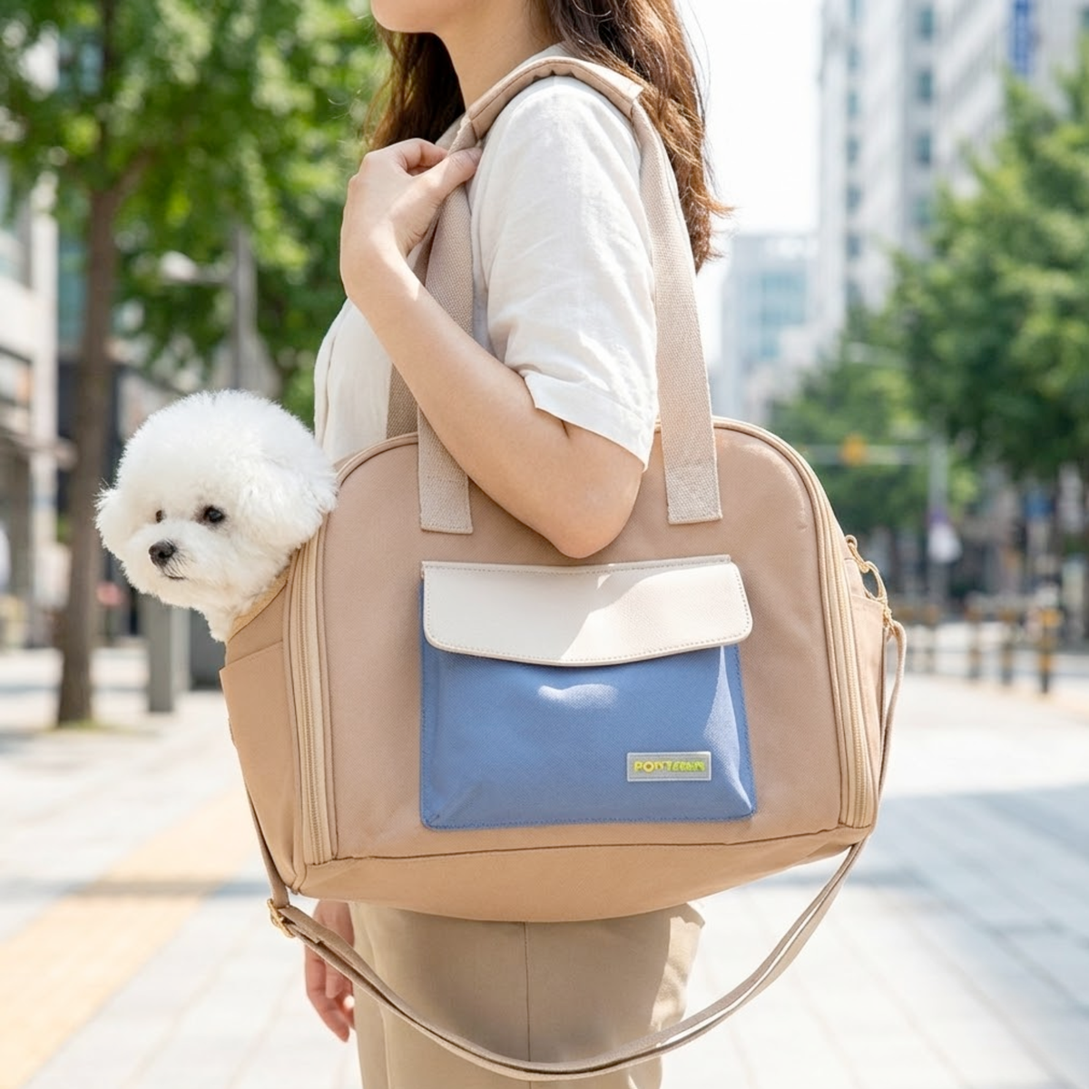 Sac de transport multiportage pour petit chien, poches de rangement, jusqu'à 4 kg