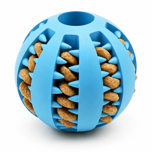 Balle interactive distributrice de croquettes pour chien, picots souples, 5 cm