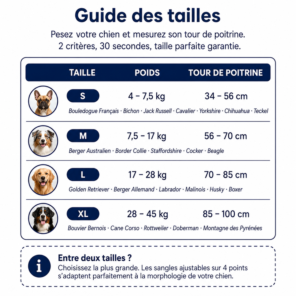 Harnais anti-traction pour chien réglable, maille respirante, tailles S à XL, 4 à 45 kg