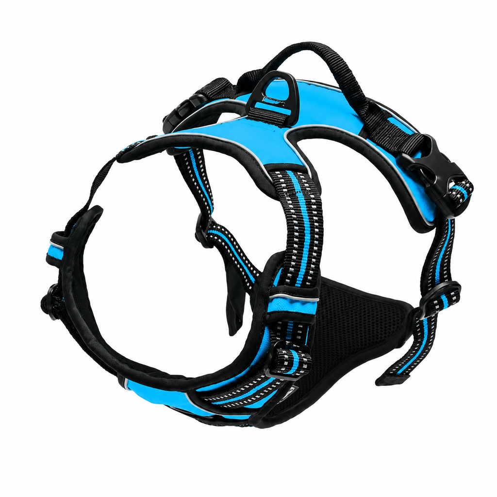 Harnais anti-traction pour chien réglable, maille respirante, tailles S à XL, 4 à 45 kg