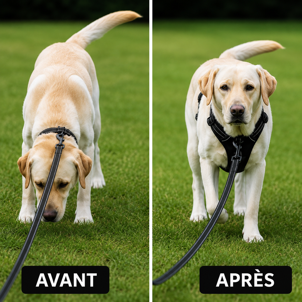 Harnais anti-traction pour chien réglable, maille respirante, tailles S à XL, 4 à 45 kg