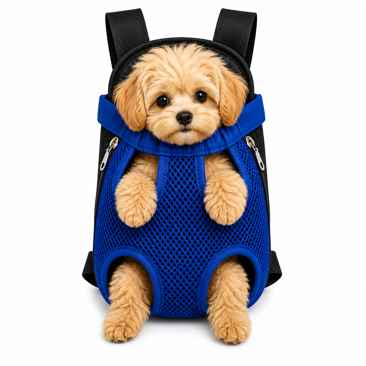 Sac ventral pour chien pattes sorties, sangles réglables, tailles S à XL, 1,5 à 9,5 kg