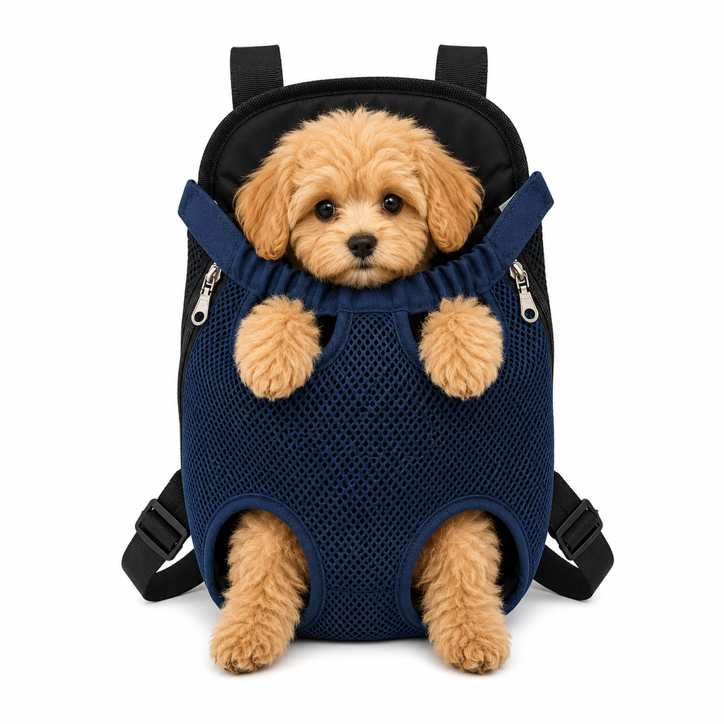 Sac ventral pour chien pattes sorties, sangles réglables, tailles S à XL, 1,5 à 9,5 kg