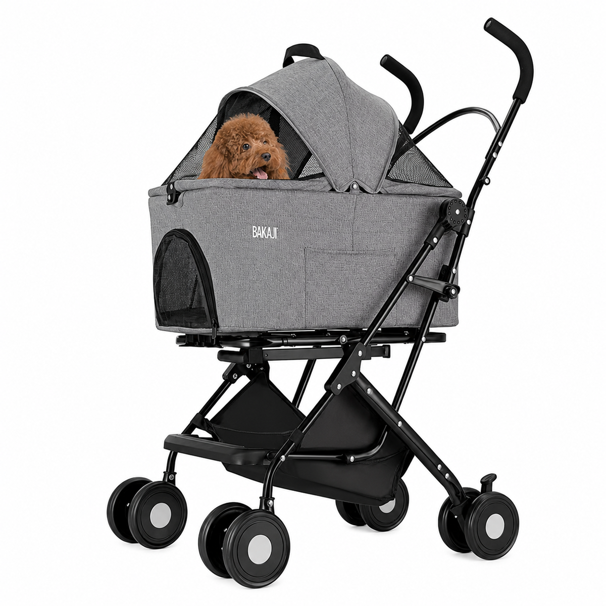 Poussette pour chien grande taille, nacelle détachable Oxford 300D, jusqu'à 40 kg
