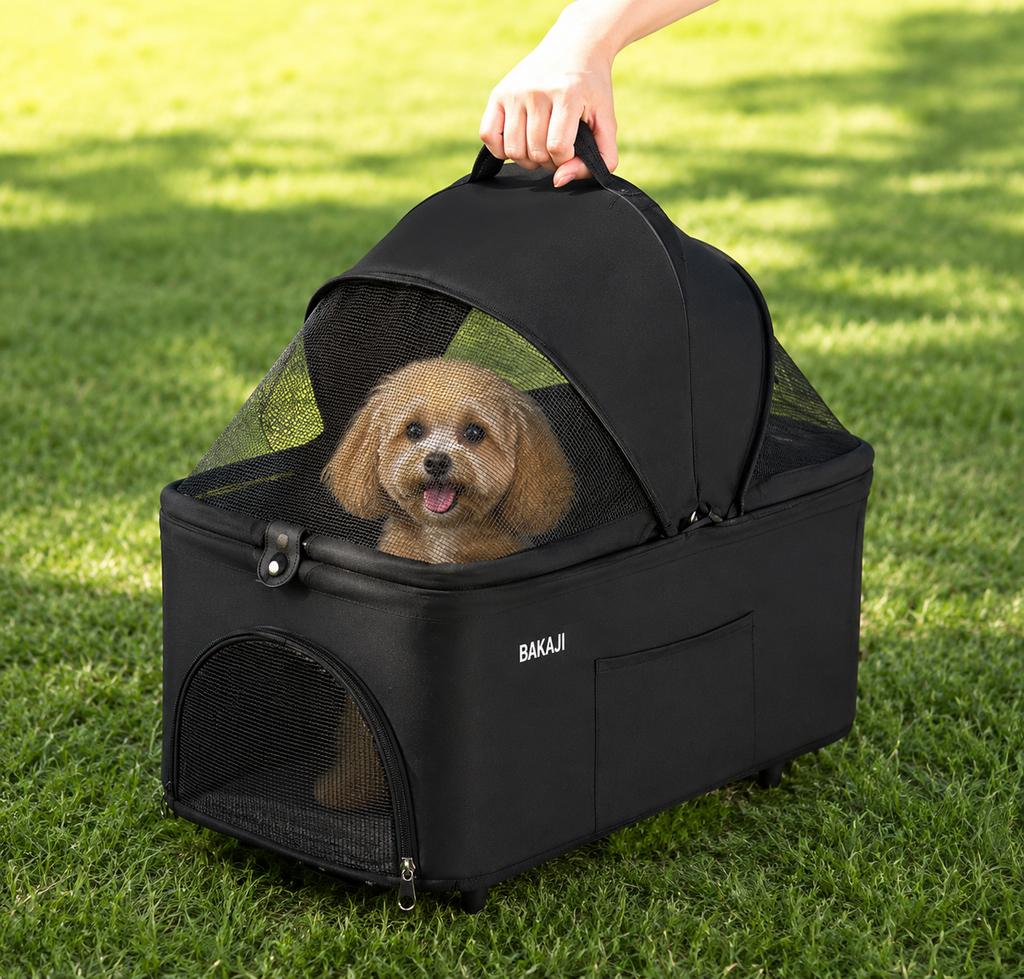 Poussette pour chien grande taille, nacelle détachable Oxford 300D, jusqu'à 40 kg