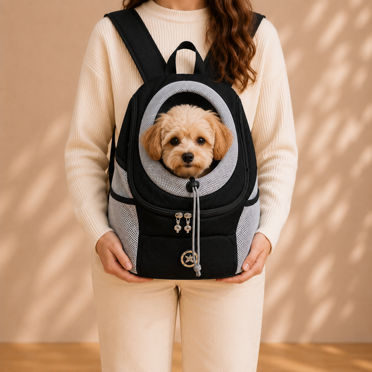 Sac à dos de transport pour chien, maille respirante, tailles S à L, 1 à 12 kg