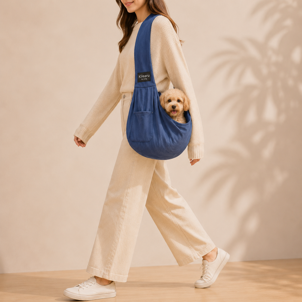 Sac bandoulière souple pour chien, large sangle d'épaule, jusqu'à 7,5 kg