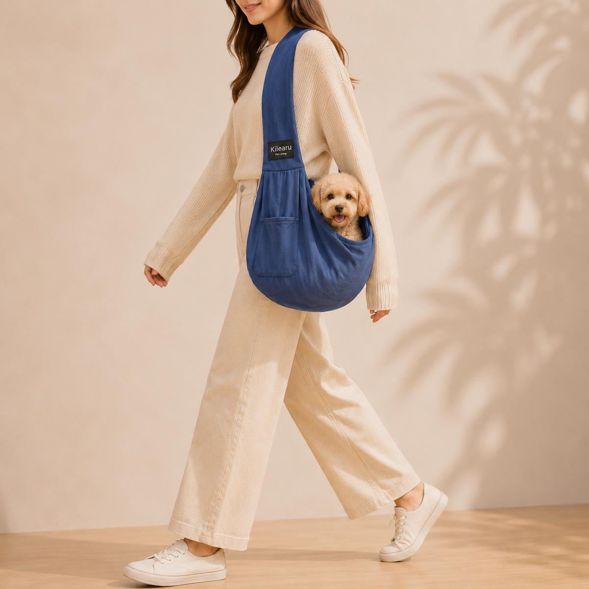 Sac bandoulière souple pour chien, large sangle d'épaule, jusqu'à 7,5 kg