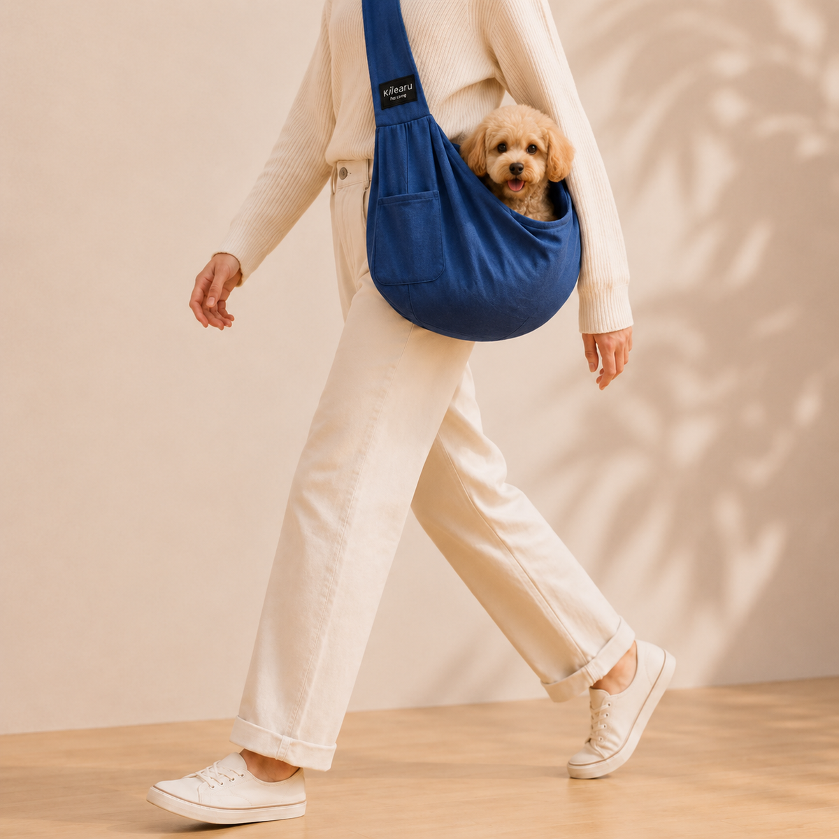 Sac bandoulière souple pour chien, large sangle d'épaule, jusqu'à 7,5 kg