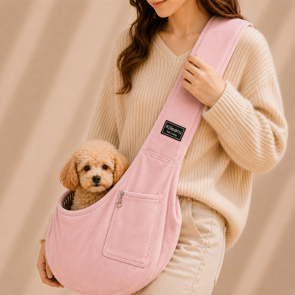 Sac bandoulière souple pour chien, large sangle d'épaule, jusqu'à 7,5 kg