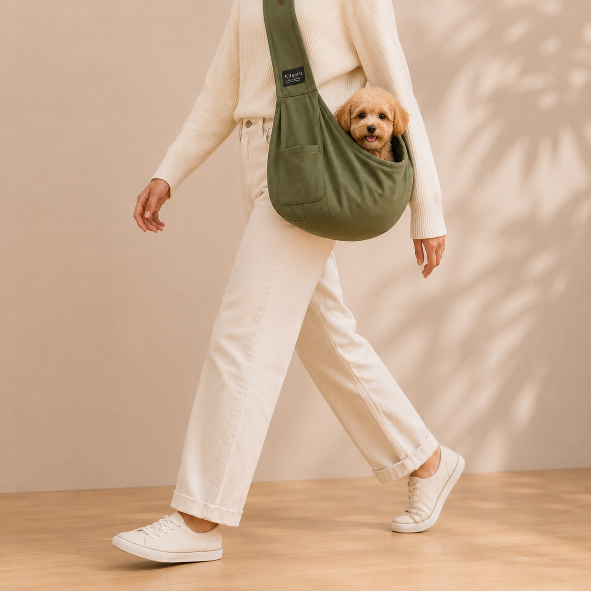 Sac bandoulière souple pour chien, large sangle d'épaule, jusqu'à 7,5 kg