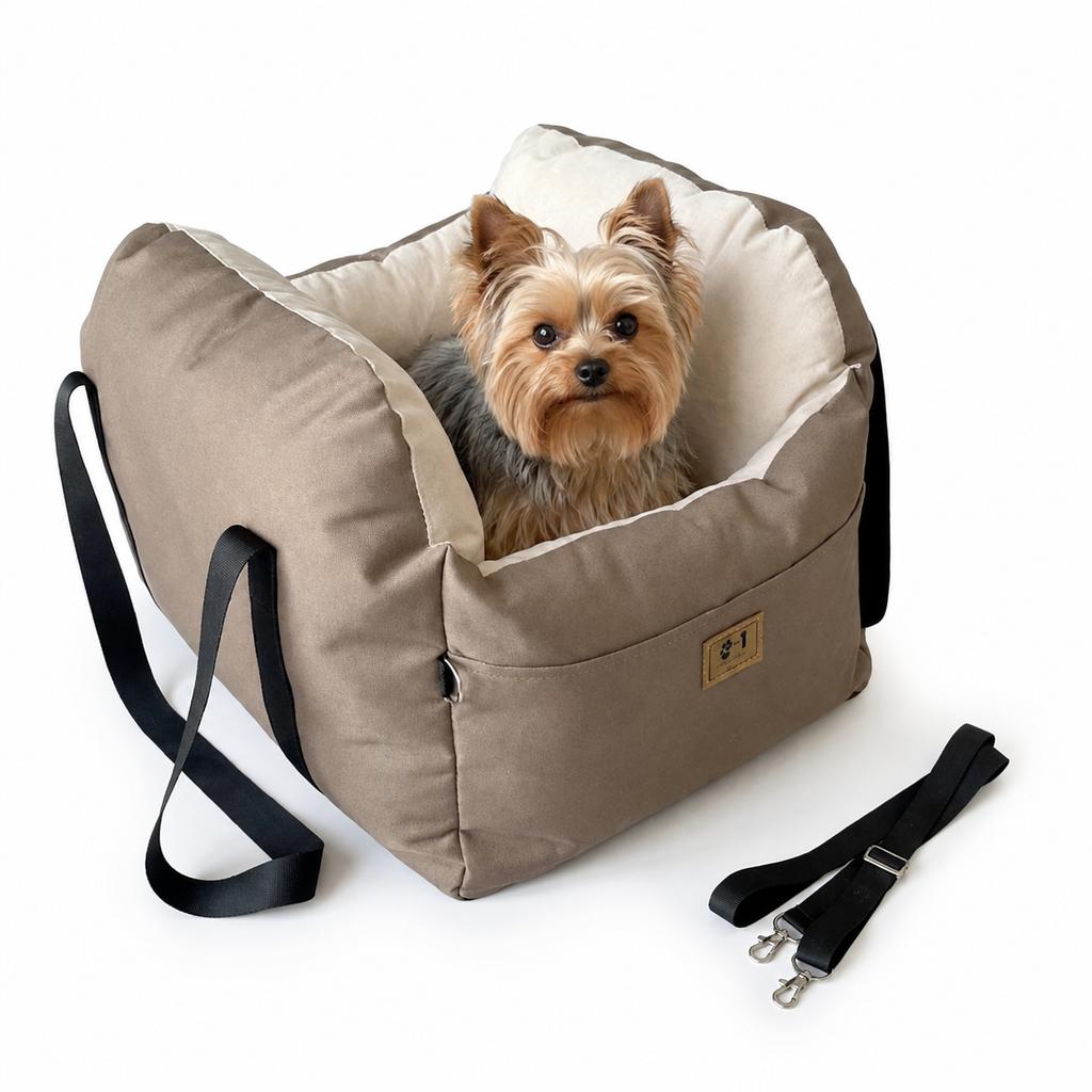 Siège auto et sac de transport 2 en 1 pour petit chien, intérieur rembourré jusqu'à 20kg