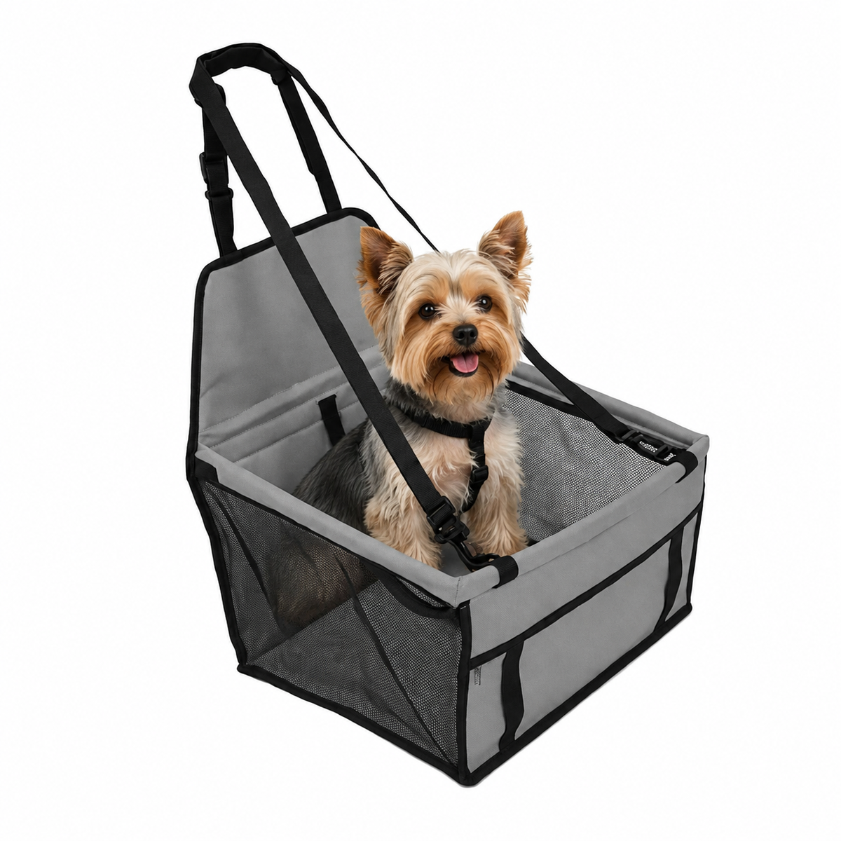 Siège auto pour petit chien avec sangle de sécurité intégrée jusqu'à 20kg